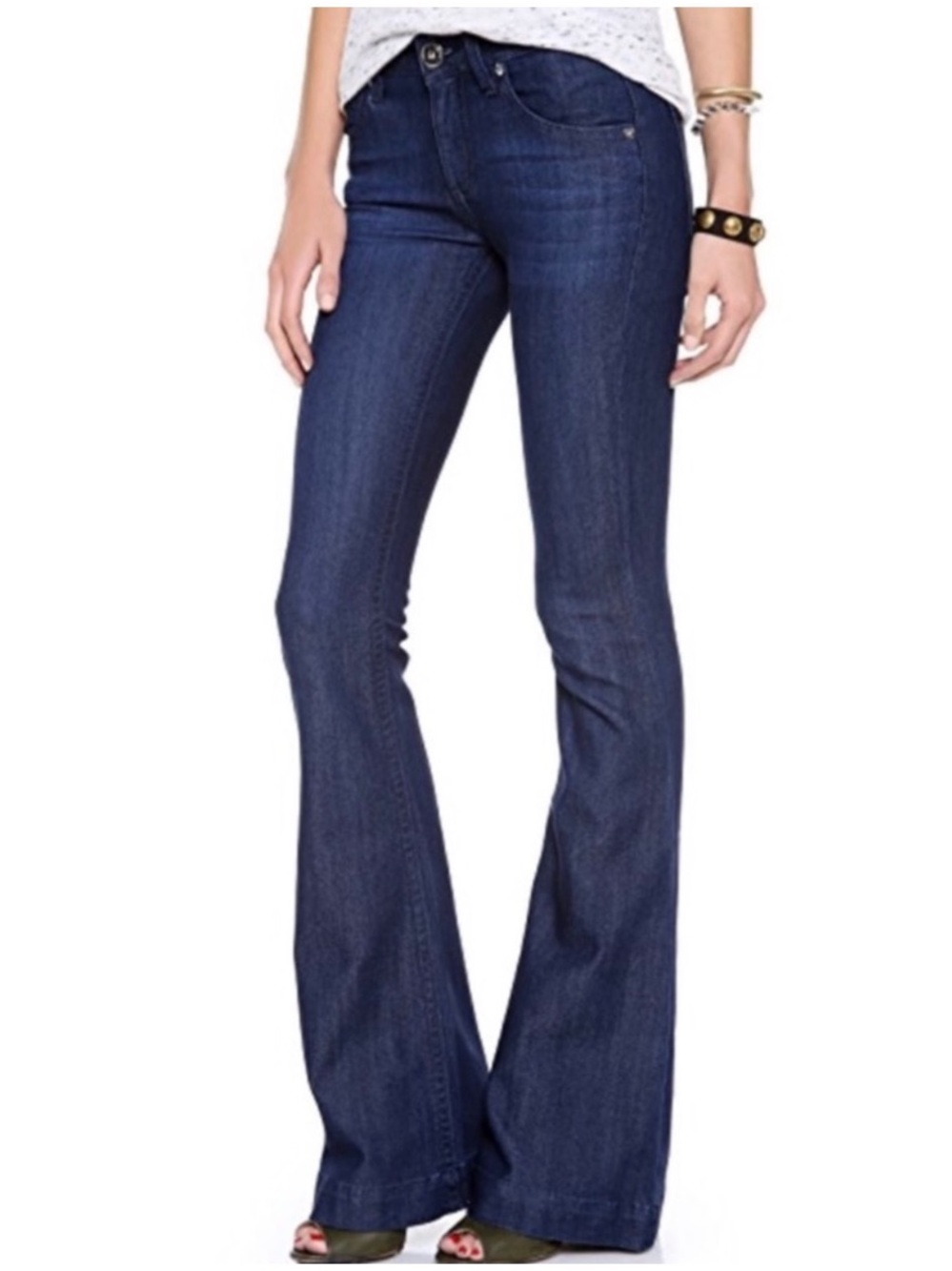 DL1961 Women’s Sz 27 High Rise Flare Jeans Joy Dark Wash Denim